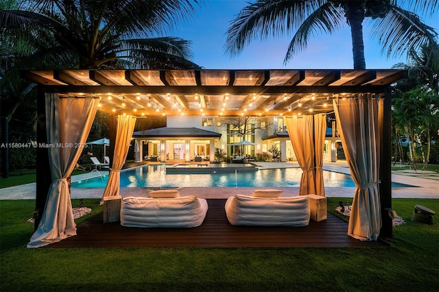 pool with a yard