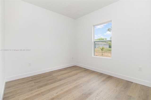 empty room featuring light wood-type flooring