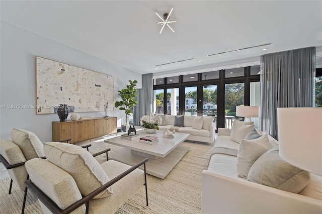 living room with french doors