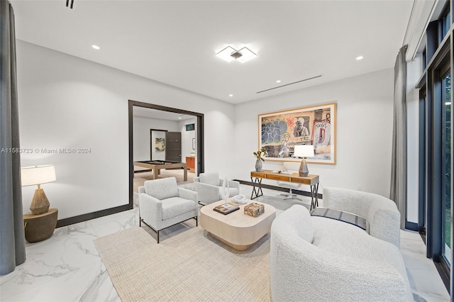 view of tiled living room