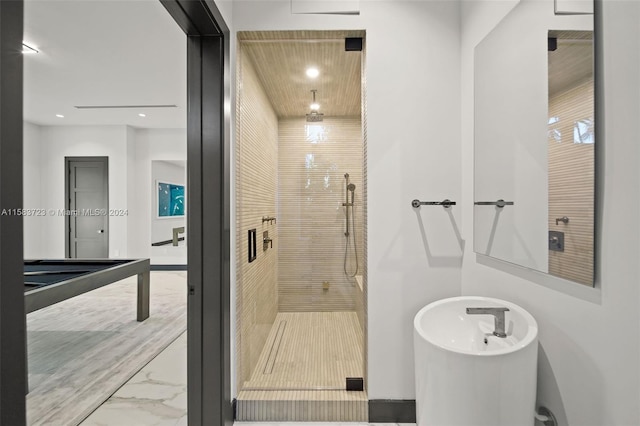 bathroom with independent shower and bath and pool table