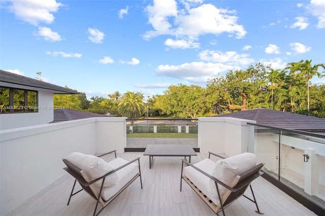 deck with an outdoor living space