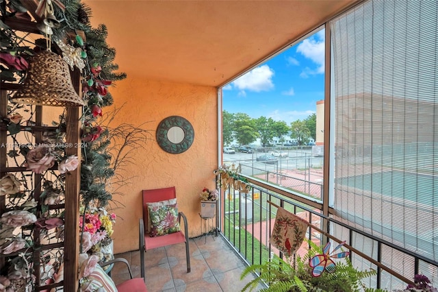 balcony with a water view