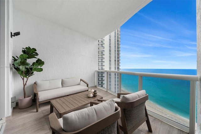 balcony with a water view