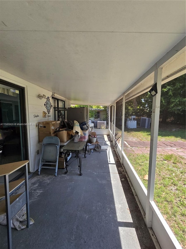 unfurnished sunroom featuring a healthy amount of sunlight