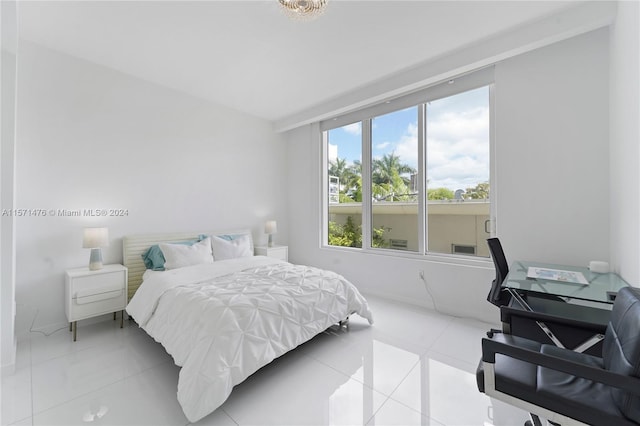 bedroom featuring tile flooring