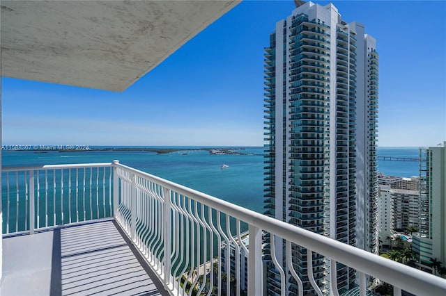 balcony with a water view