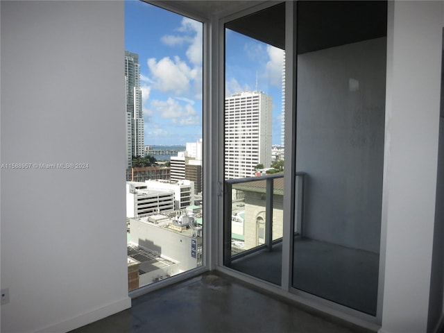 interior space with concrete floors