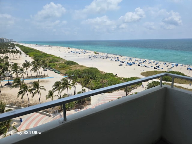 property view of water with a view of the beach