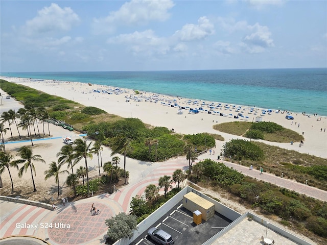 view of water feature featuring a view of the beach