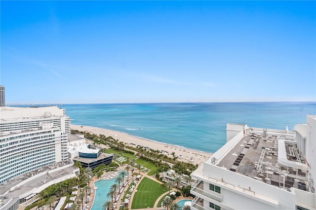 water view with a view of the beach