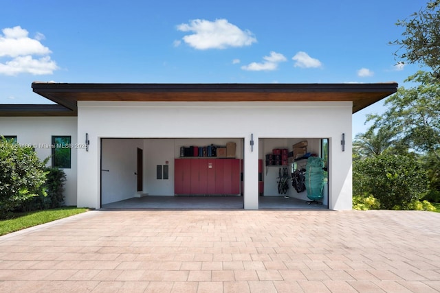 view of garage