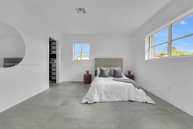 bedroom with multiple windows