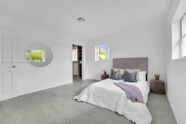 bedroom with a spacious closet