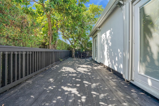 view of patio featuring a wooden deck