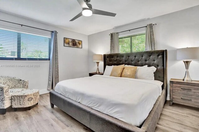 bedroom featuring light hardwood / wood-style flooring