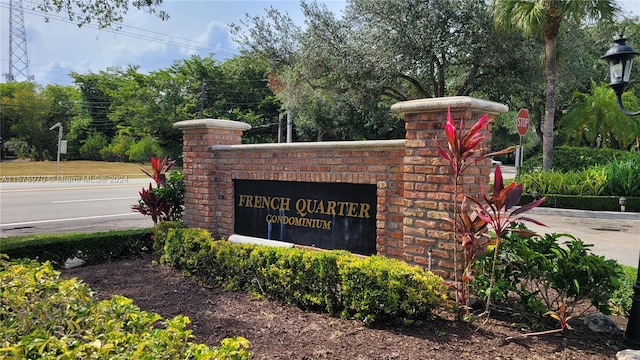 view of community sign