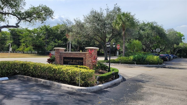 view of community sign