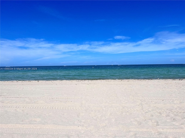 view of water feature featuring a view of the beach