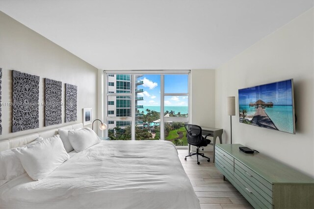 bedroom featuring light hardwood / wood-style flooring