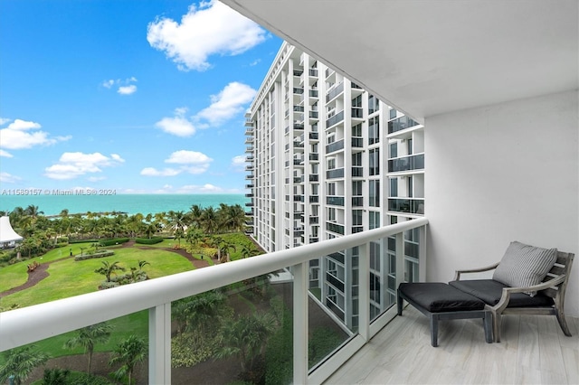 balcony with a water view