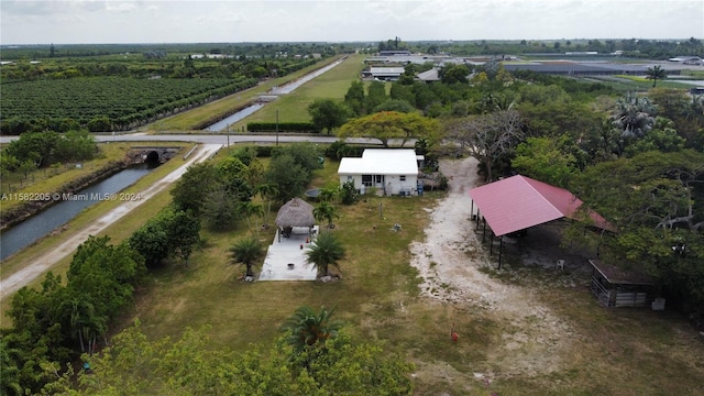 bird's eye view with a rural view