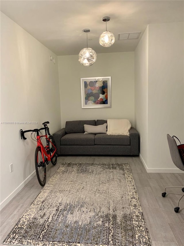 living room featuring hardwood / wood-style flooring