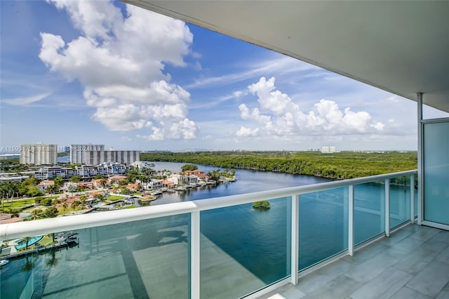 balcony with a water view