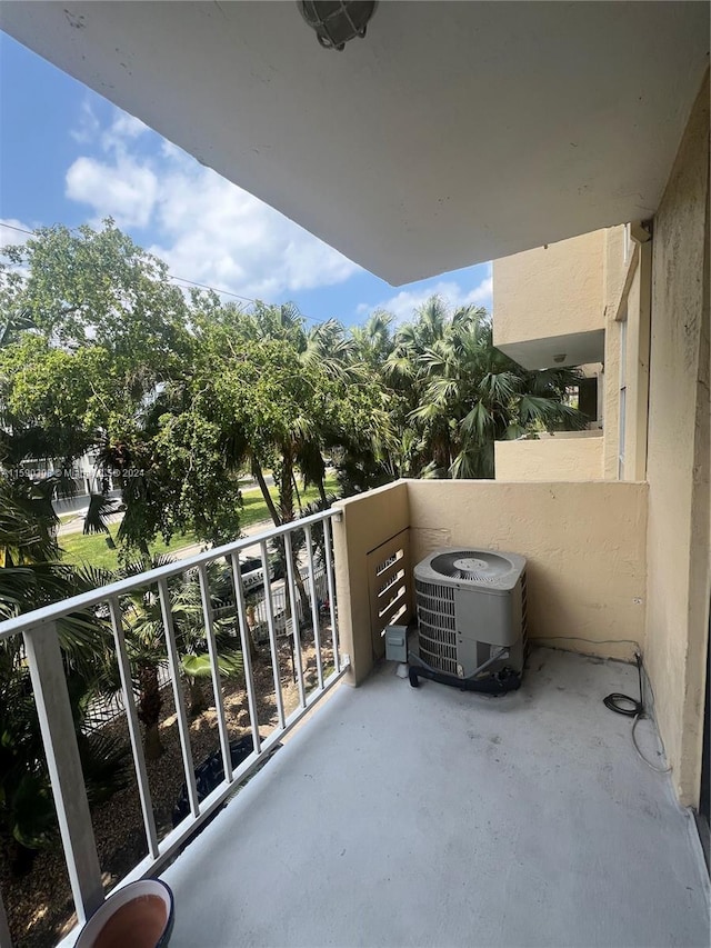 balcony featuring central AC unit