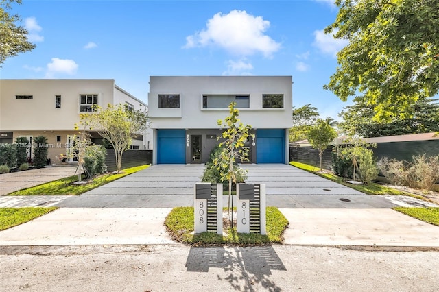 contemporary home with a garage