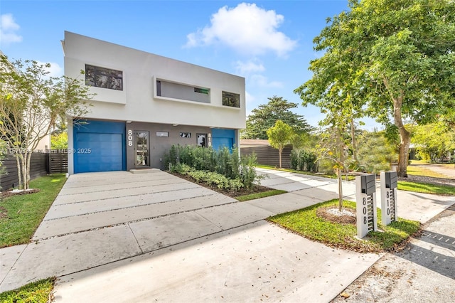 contemporary house featuring a garage