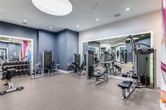 view of exercise room