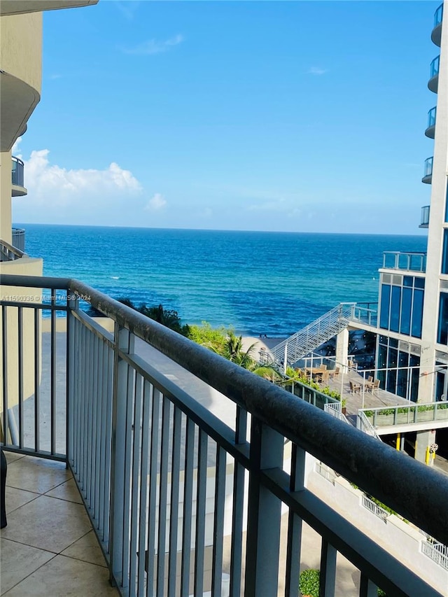 balcony with a water view