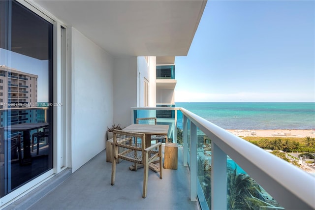 balcony with a water view