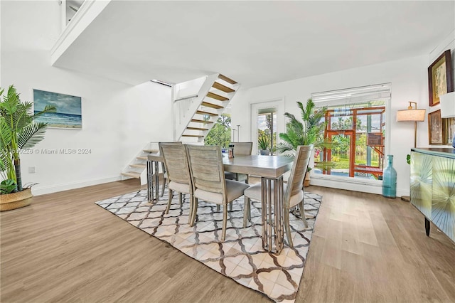 dining area featuring light hardwood / wood-style floors