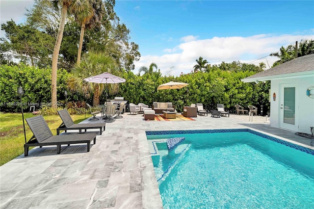 view of pool with a patio area