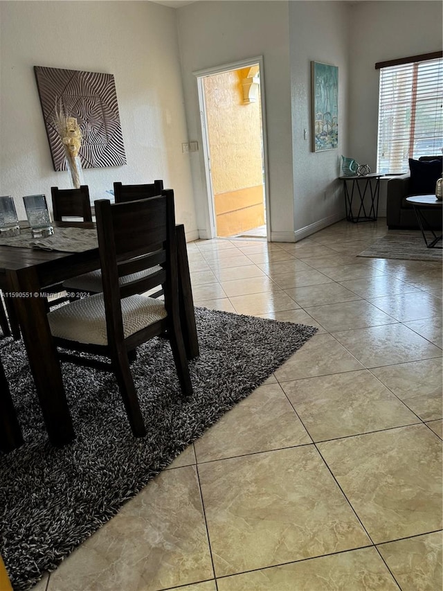 view of tiled dining area