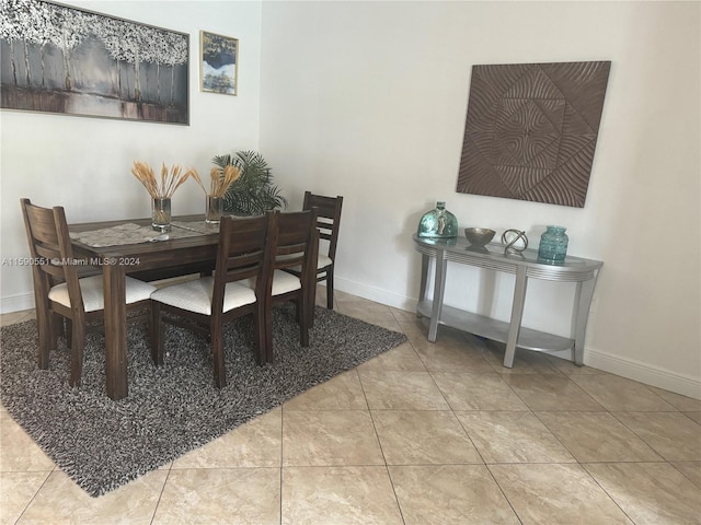 view of tiled dining area