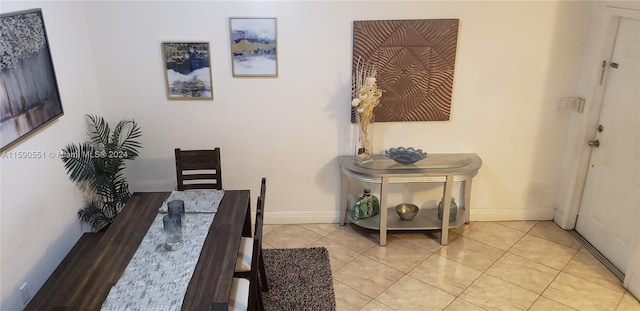 interior space featuring light tile patterned floors