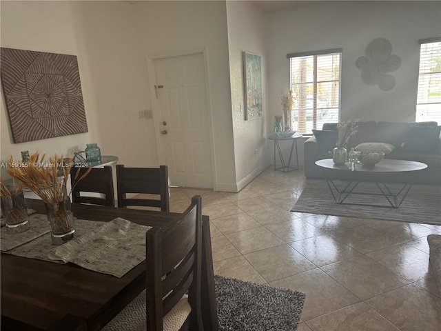 view of tiled living room