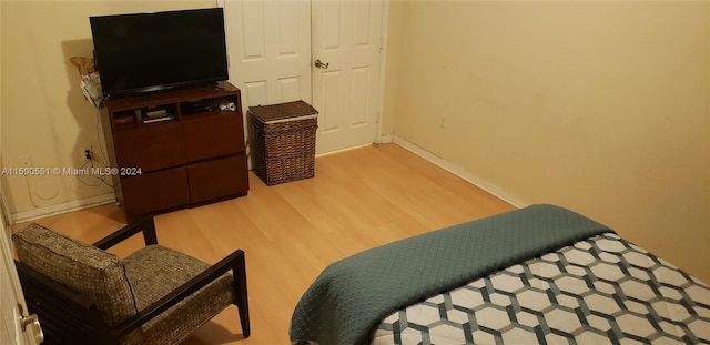 bedroom featuring light wood-type flooring