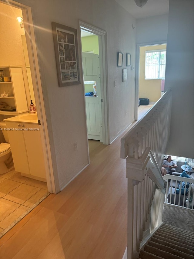 hallway featuring light hardwood / wood-style floors