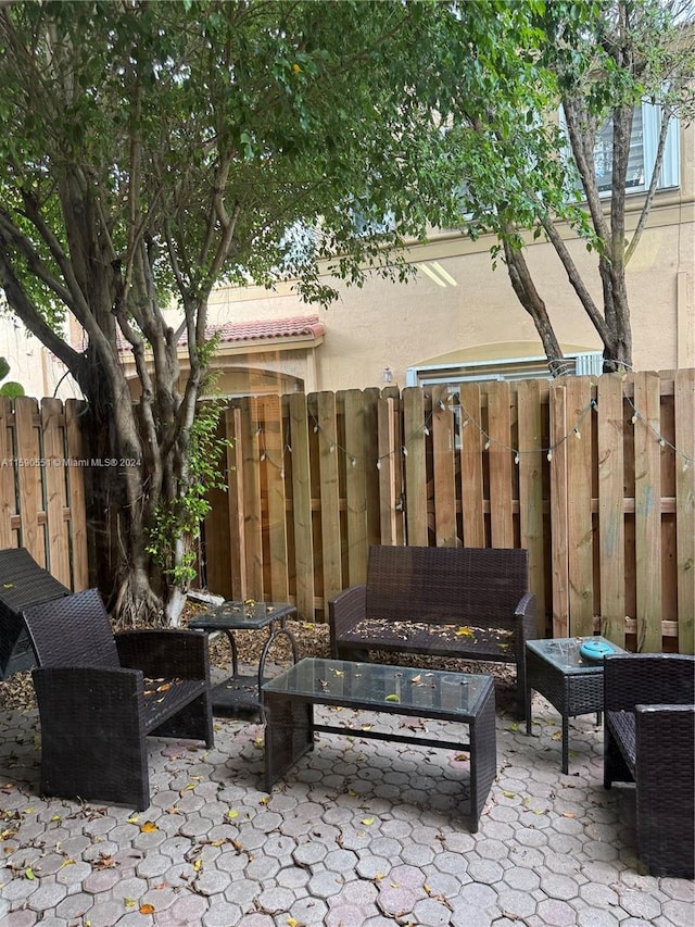 view of patio with an outdoor living space