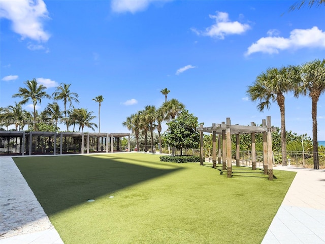 view of property's community with a pergola