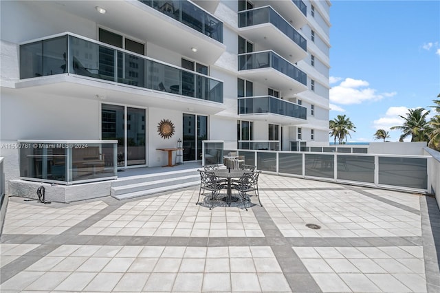 view of terrace with a balcony