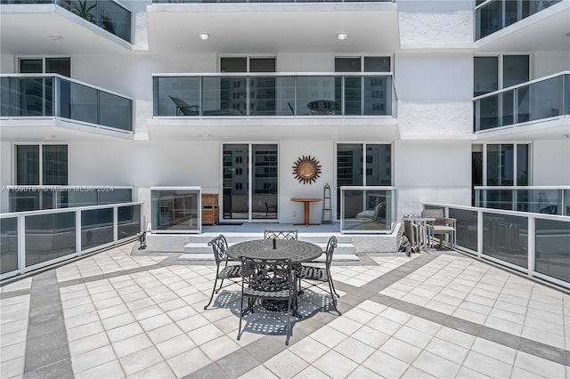 view of terrace with a balcony