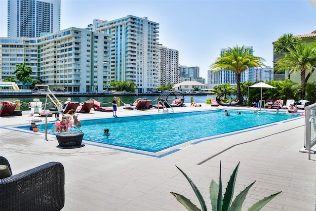 view of pool with a patio area