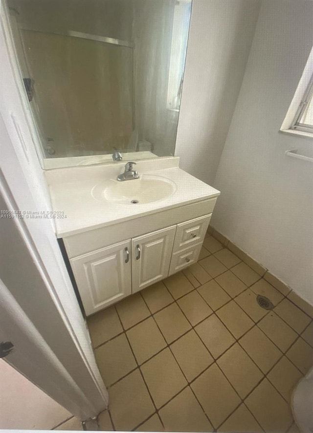 bathroom featuring vanity and tile patterned floors