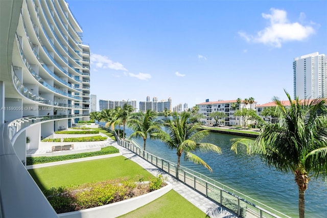 view of property view of water