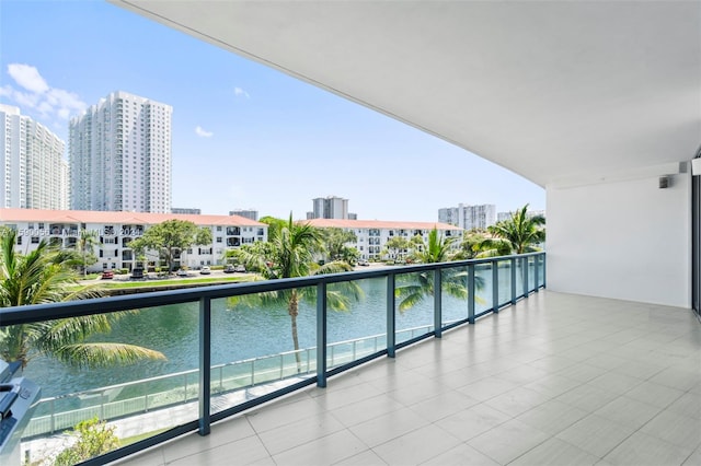 balcony with a water view